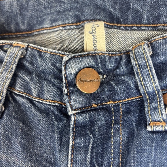 Acquaverde Jeans Natural Concept Runaway Stretch Button Leg Womens Size T/25 - Picture 4 of 9